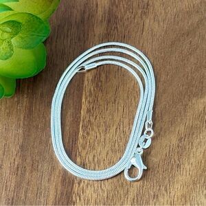 18” Snake Chain Necklace For Pendants New Sterling Silver 925 Overlay